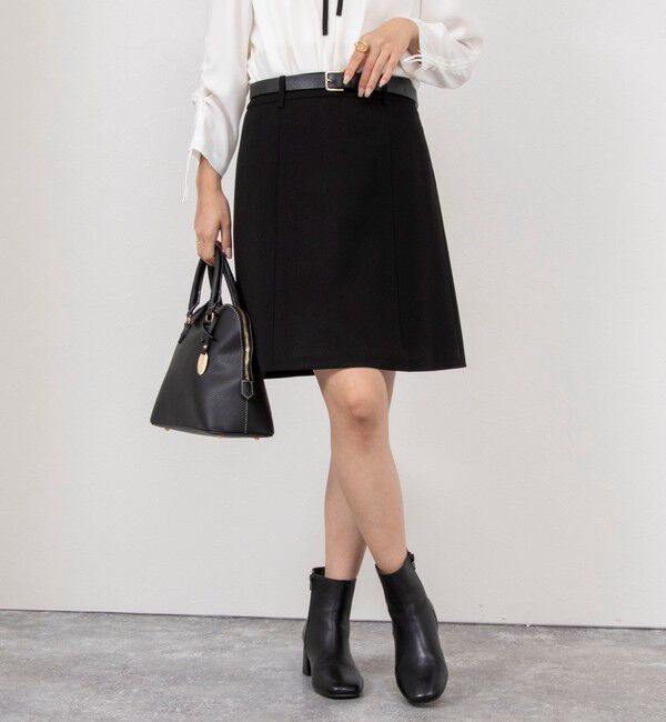 NOLLEY'S「ストレッチカルゼショートスカート」|台形|