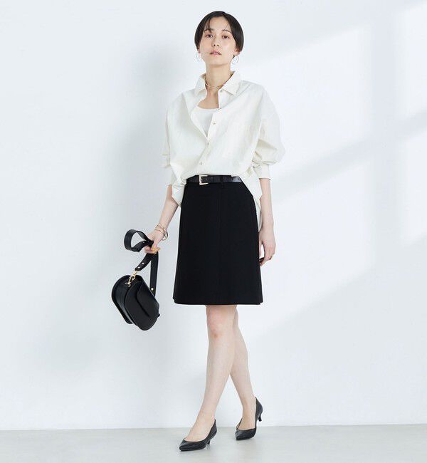 NOLLEY'S「ストレッチカルゼショートスカート」|台形|