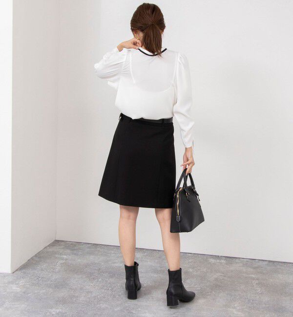 NOLLEY'S「ストレッチカルゼショートスカート」|台形|