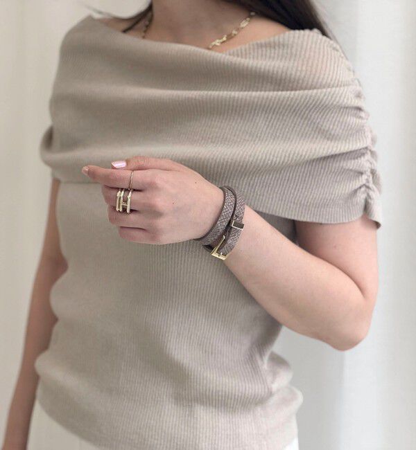 grace grace「【grace grace/グラスグラス】ダブルロールベルトブレス」|ブレスレット・バングル|