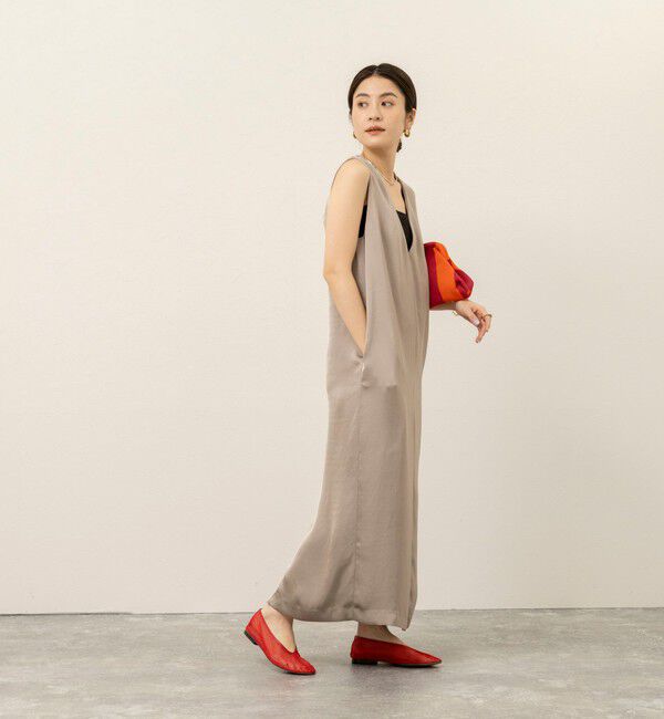 MAQWEL「【MAQWEL/マクウェル】ウォッシャブルサテンワンピース」|ワンピース|