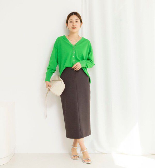 NOLLEY'S「ウォッシャブルニットジョーゼットタイトスカート」|タイト|