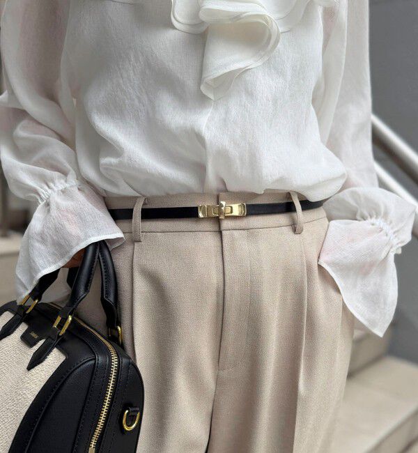 NOLLEY'S「スリムヒネリスライドベルト」|ベルト|ブラック