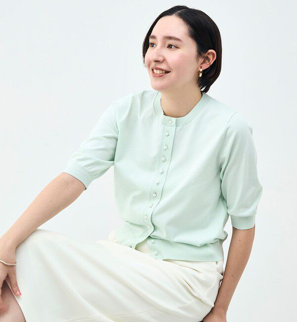 NOLLEY'S「《手洗い可能》コットンテックス6分袖カーディガン」|カーディガン|