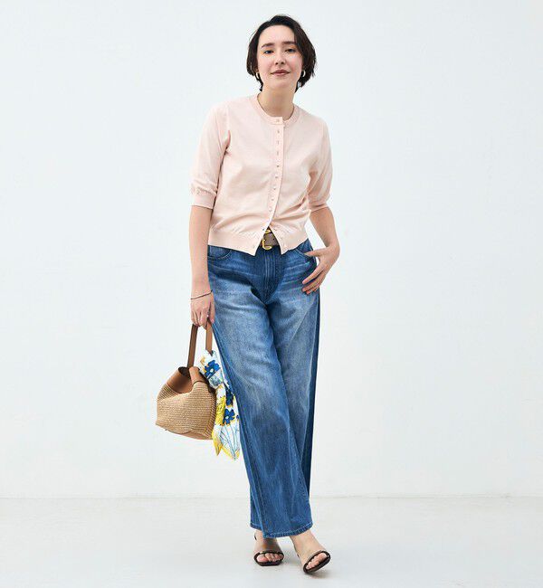 NOLLEY'S「《手洗い可能》コットンテックス6分袖カーディガン」|カーディガン|