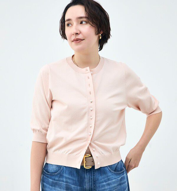 NOLLEY'S「《手洗い可能》コットンテックス6分袖カーディガン」|カーディガン|