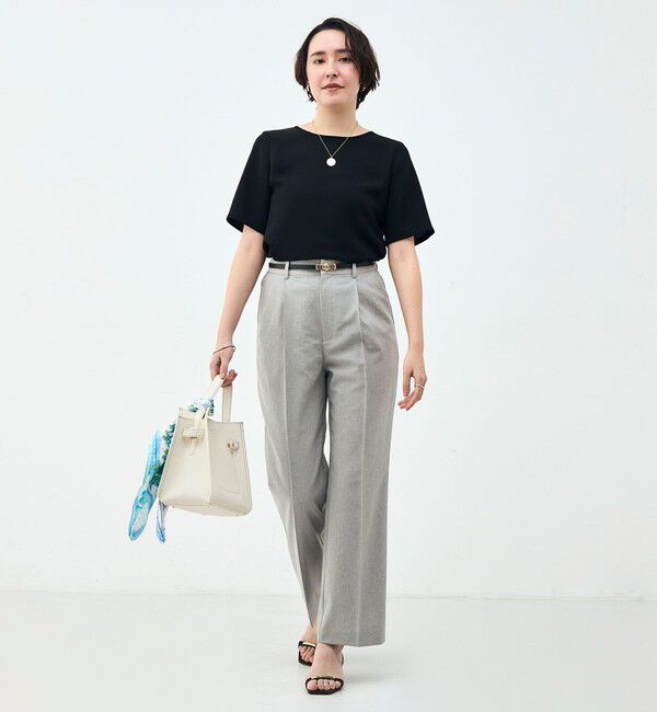 NOLLEY'S sophi「《セットアップ対応》ウォッシャブルブリーザブルシャンブレーセミワイドパンツ」|その他|