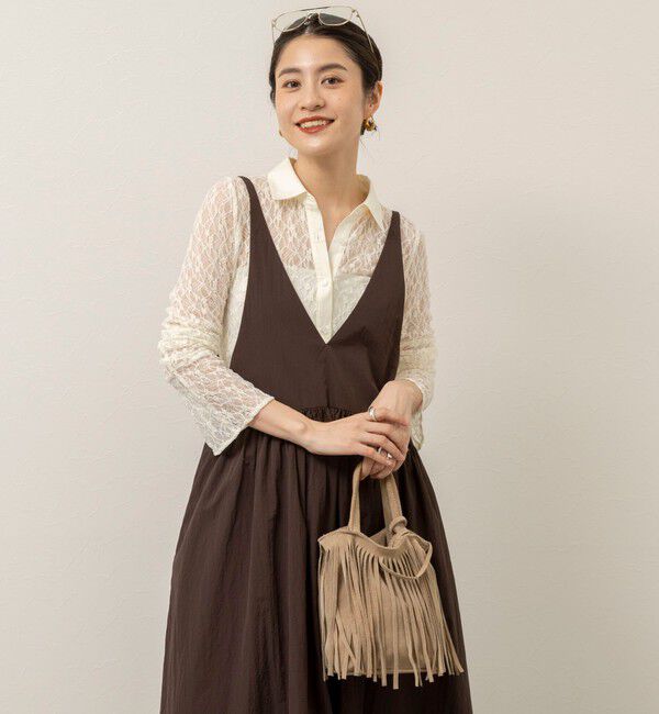 MAQWEL「【追加】【MAQWEL/マクウェル】ウォッシャブルソフトタフタワンピース」|ワンピース|