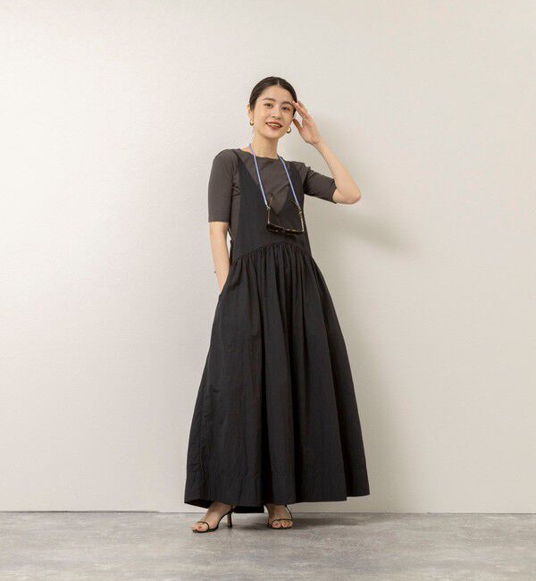 MAQWEL「【追加】【MAQWEL/マクウェル】ウォッシャブルソフトタフタワンピース」|ワンピース|