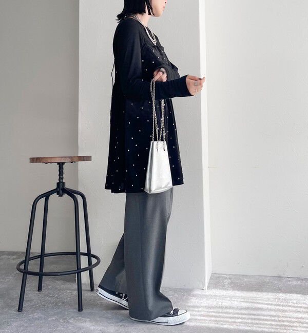 fredy emue「《セットアップ対応》ベロアドット刺繍キャミブラウス」|キャミソール|