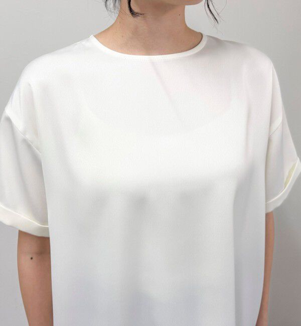 fredy emue「【WEB限定カラーあり】サテン半袖Tシャツブラウス」|シャツ・ブラウス|