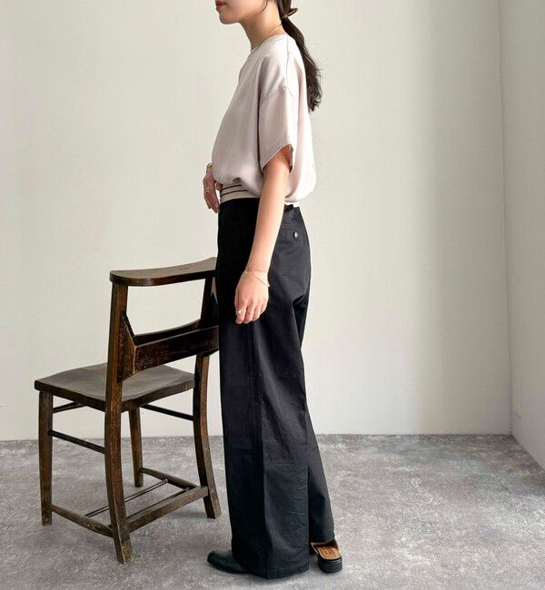 fredy emue「【WEB限定カラーあり】サテン半袖Tシャツブラウス」|シャツ・ブラウス|