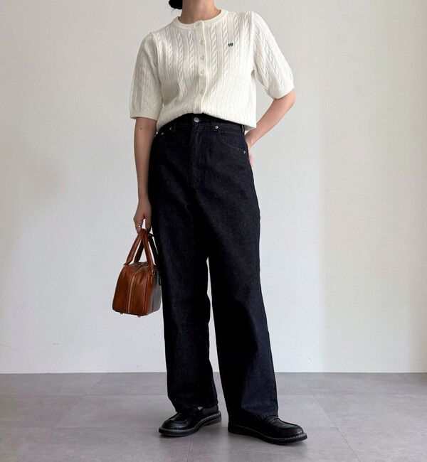 fredy emue「FR刺繍ケーブル柄半袖カーディガン」|カーディガン|