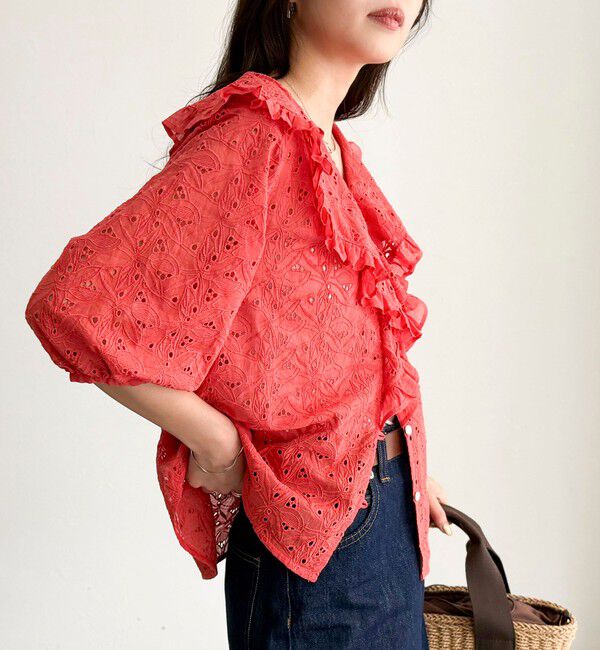 fredy emue「レースフリルカラーブラウス」|シャツ・ブラウス|