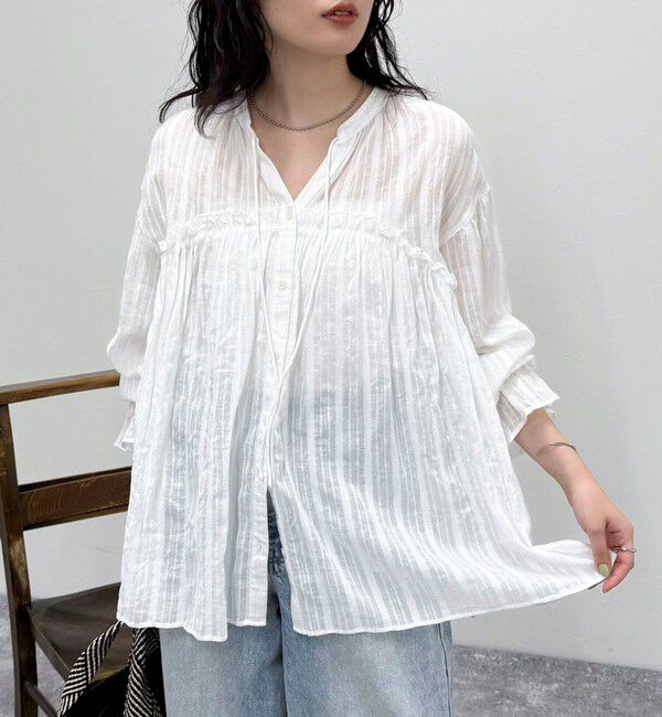 fredy emue「コットンギャザーオーバーブラウス」|シャツ・ブラウス|