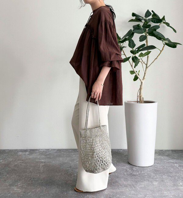 fredy emue「コットンギャザーオーバーブラウス」|シャツ・ブラウス|