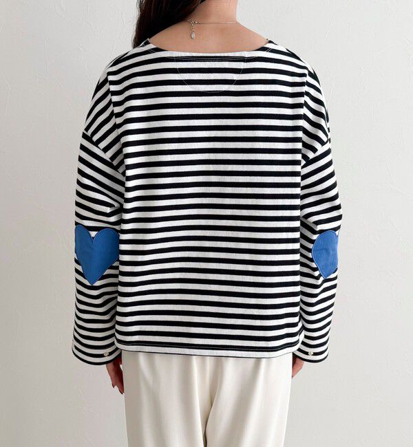 fredy emue「ボーダーハートパッチプルオーバー」|Tシャツ・カットソー|