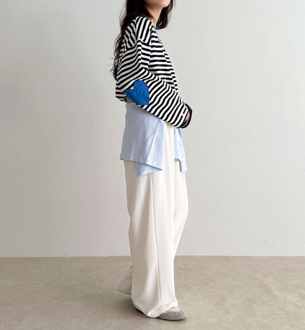 fredy emue「ボーダーハートパッチプルオーバー」|Tシャツ・カットソー|