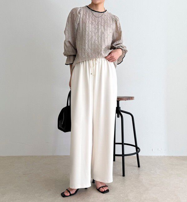 fredy emue「【4サイズ展開/リピーター続出！】とろみツイルストレートイージーパンツ」|チノ|