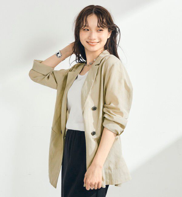 fredy emue「リネン混ライトダブルジャケット」|テーラードジャケット|