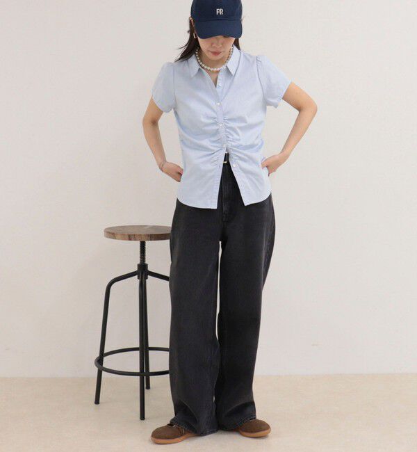 fredy emue「フロントギャザーちび袖ブラウス」|シャツ・ブラウス|