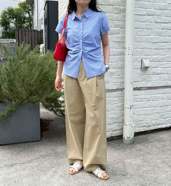 fredy emue「フロントギャザーちび袖ブラウス」|シャツ・ブラウス|