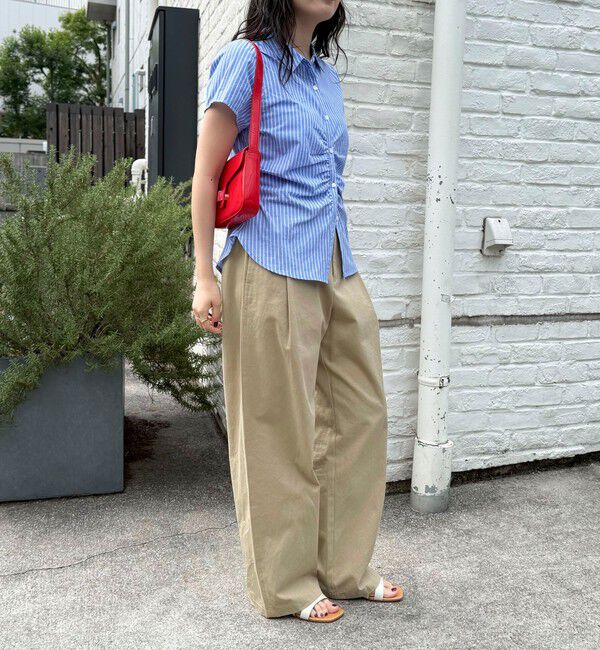 fredy emue「フロントギャザーちび袖ブラウス」|シャツ・ブラウス|