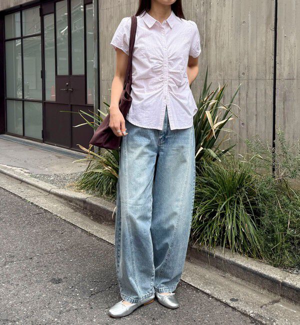 fredy emue「フロントギャザーちび袖ブラウス」|シャツ・ブラウス|