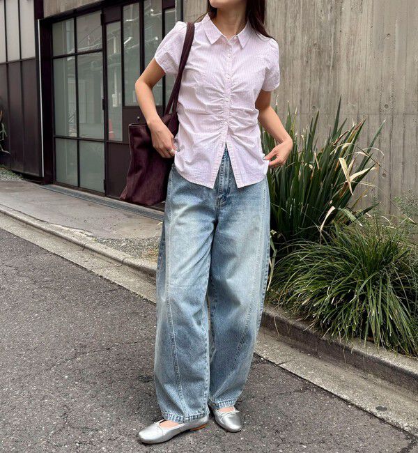 fredy emue「フロントギャザーちび袖ブラウス」|シャツ・ブラウス|