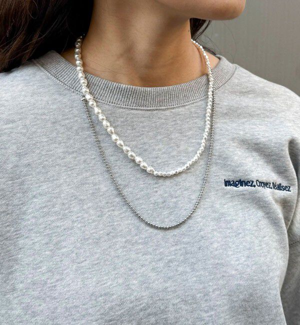 fredy emue「パールチェーンアシメネックレス」|ネックレス|シルバー