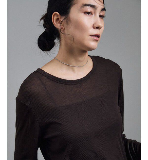 SALON adam et rope'「【WEB限定】シアーウールロングスリーブブルオーバー」|Tシャツ・カットソー|ブラウン系(22)