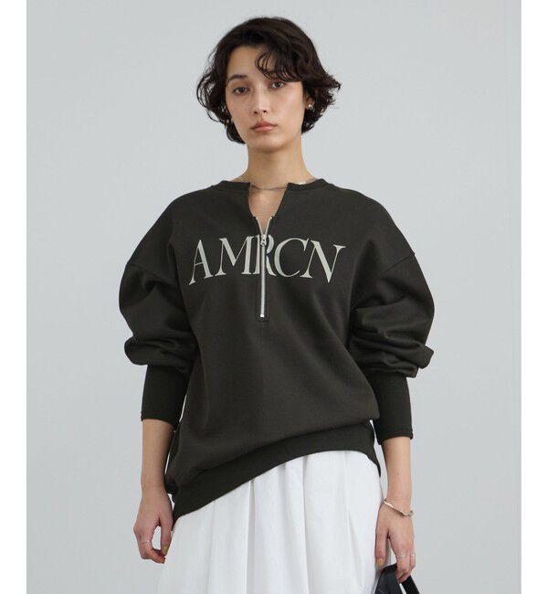 SALON adam et rope'「【Americana（アメリカーナ） for SALON】ロゴジップスウェット」|スウェット・ジャージ|