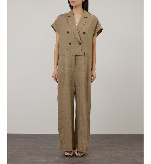 SALON adam et rope'「【WEB限定】ヨーロピアンリネンテーラードオールインワン」|オールインワン|