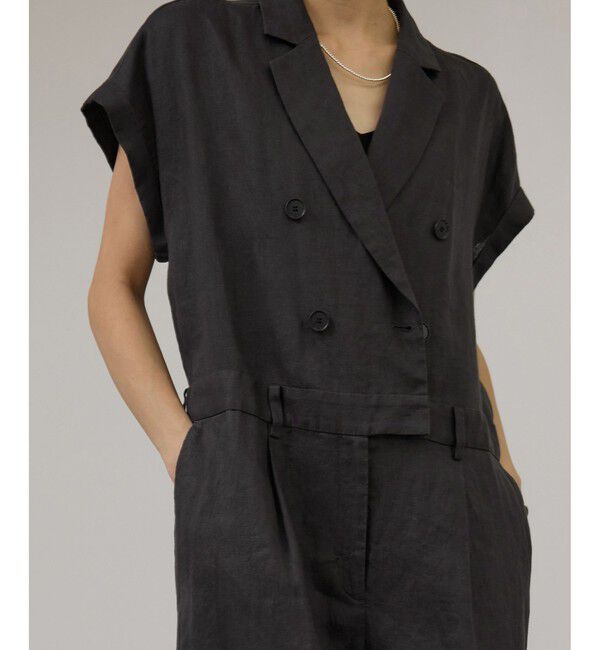 SALON adam et rope'「【WEB限定】ヨーロピアンリネンテーラードオールインワン」|オールインワン|