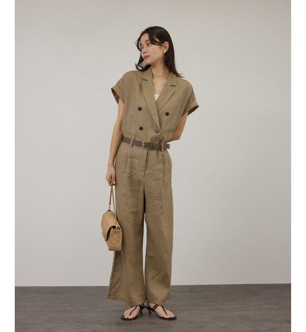 SALON adam et rope'「【WEB限定】ヨーロピアンリネンテーラードオールインワン」|オールインワン|