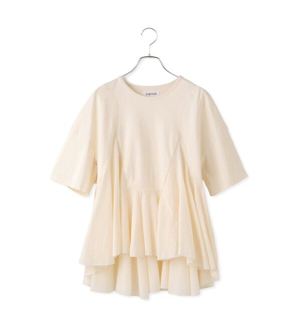 SALON adam et rope'「【AAYUSHI（アユーシ） for SALON】別注ペプラムラッフルTシャツ」|Tシャツ・カットソー|