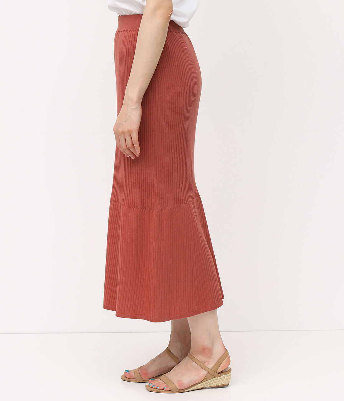 ROPE「【ドラマ着用】【セットアップ対応】オーガニックコットンリブニットスカート」|スカート|