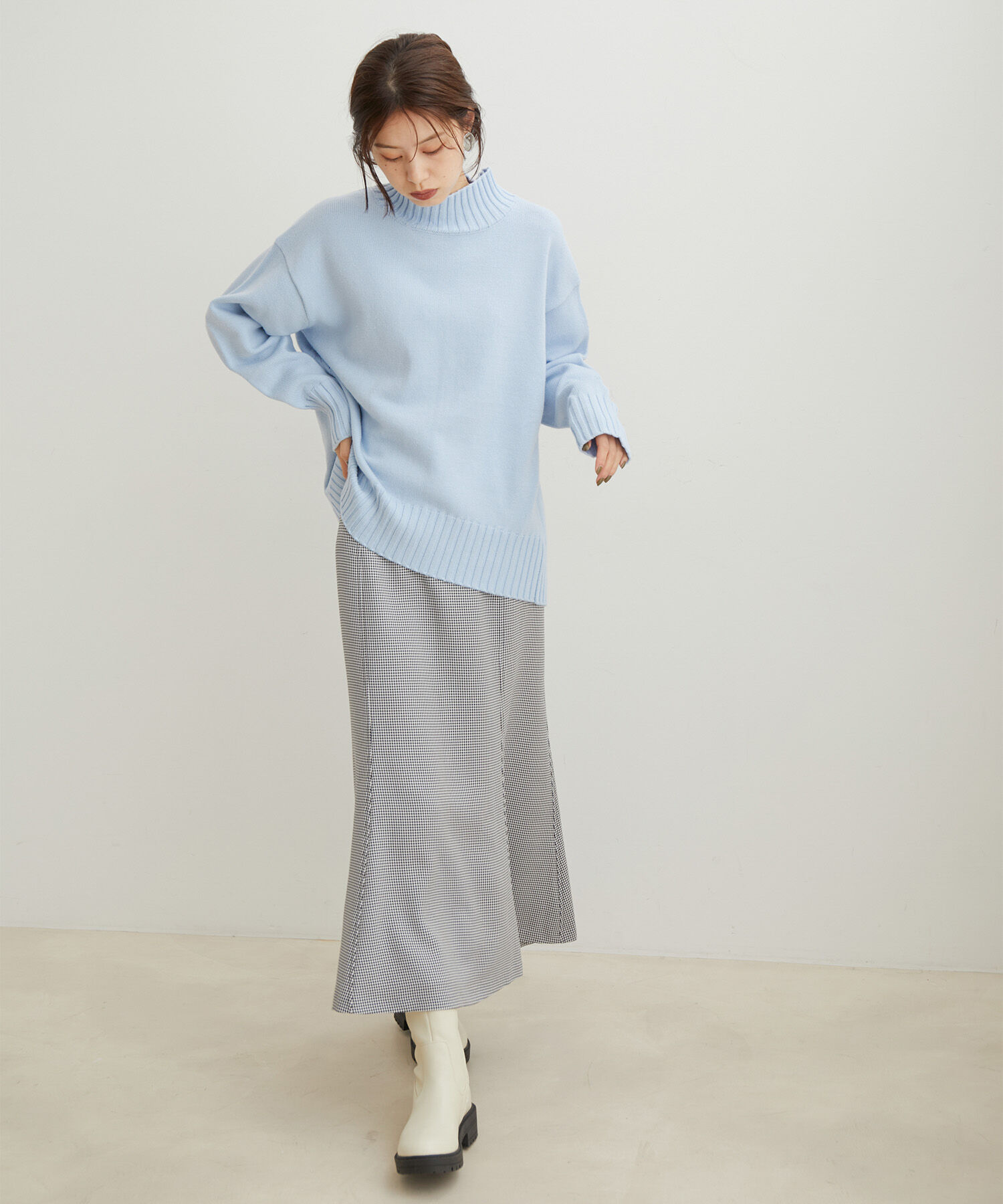 VIS「【HOT BEAUTY STRETCH】チェック＆無地マーメイドスカート【洗える】」|スカート|