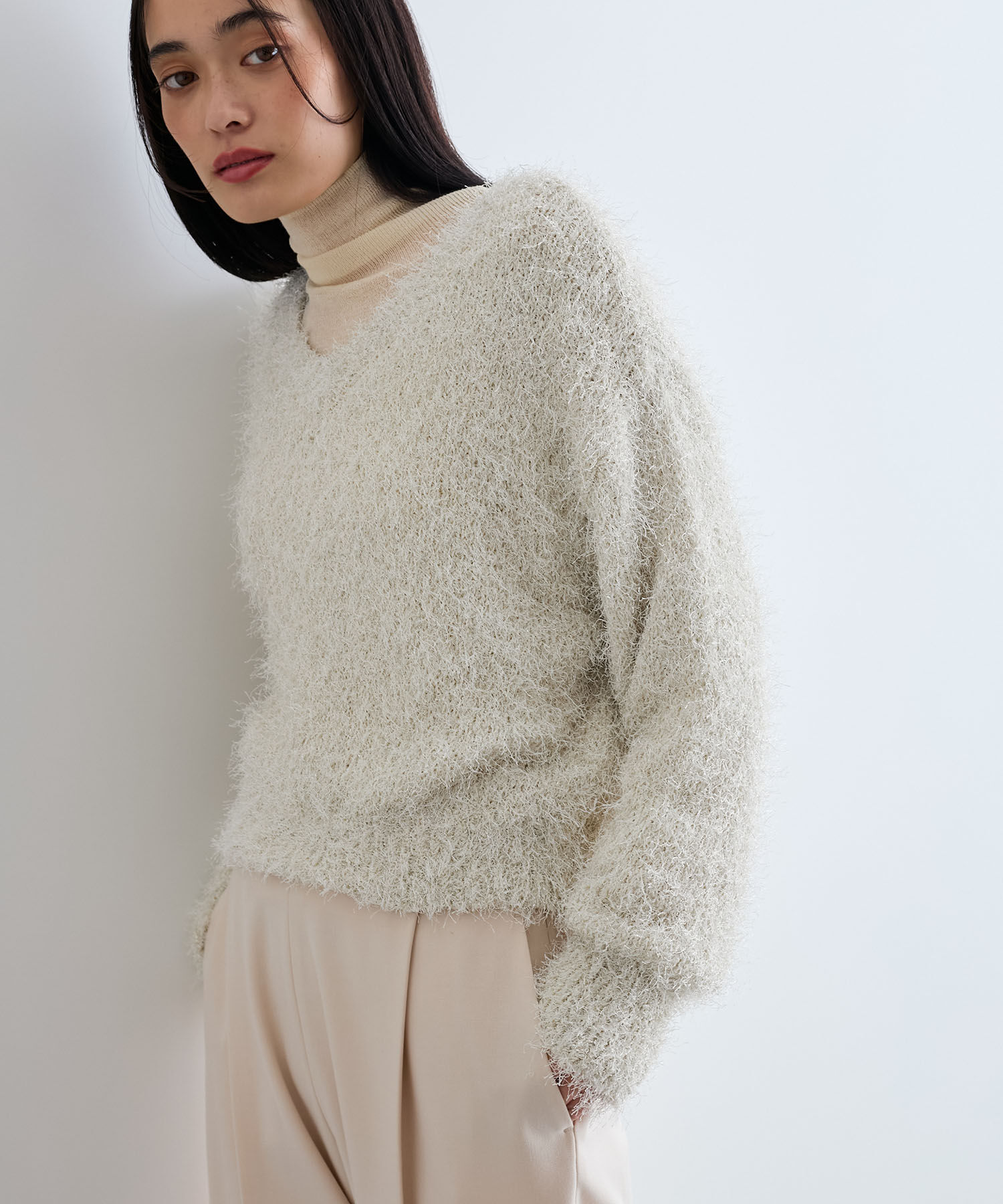 VIS「【洗える】ふわキラニットプルオーバー」|ニット・セーター|