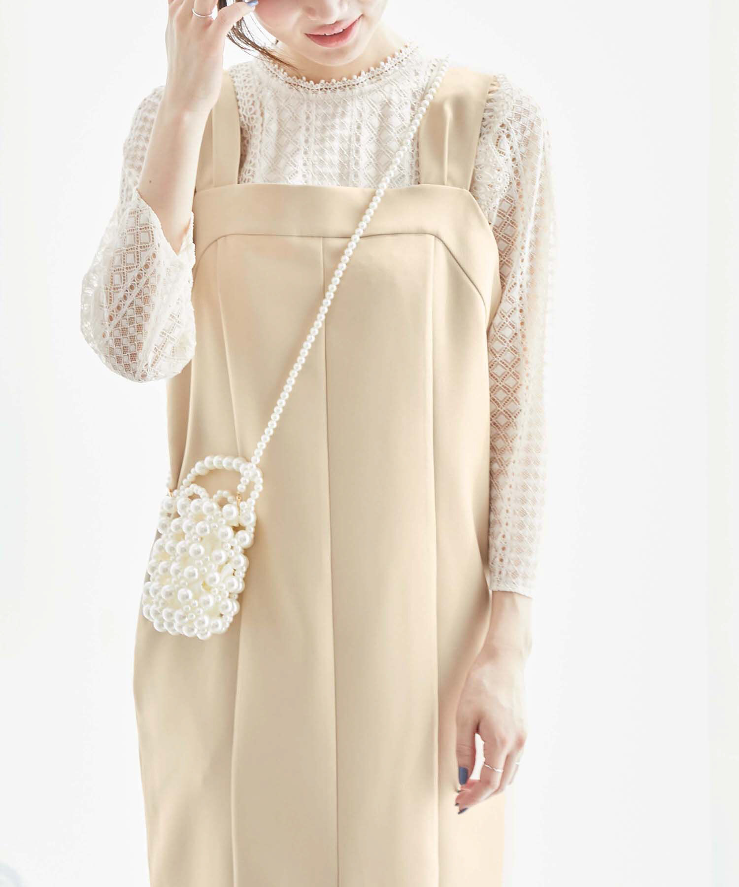 Rope&rsquo;Picnic「ブライトシリーズ/ジャンパースカート/2WAY・リンクコーデ」|ジャンパースカート|ベージュ(27)