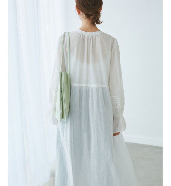 Rope&rsquo;Picnic「【接触冷感・通気性】お着軽シャツシリーズ/綿ボイルガウンワンピース」|ワンピース|