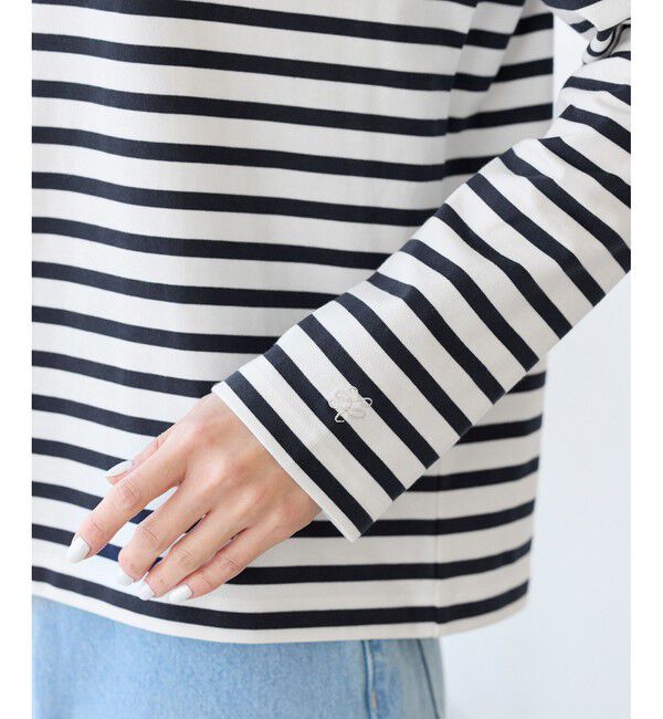 Rope&rsquo;Picnic「刺繍入りボーダーカットトップス」|Tシャツ・カットソー|