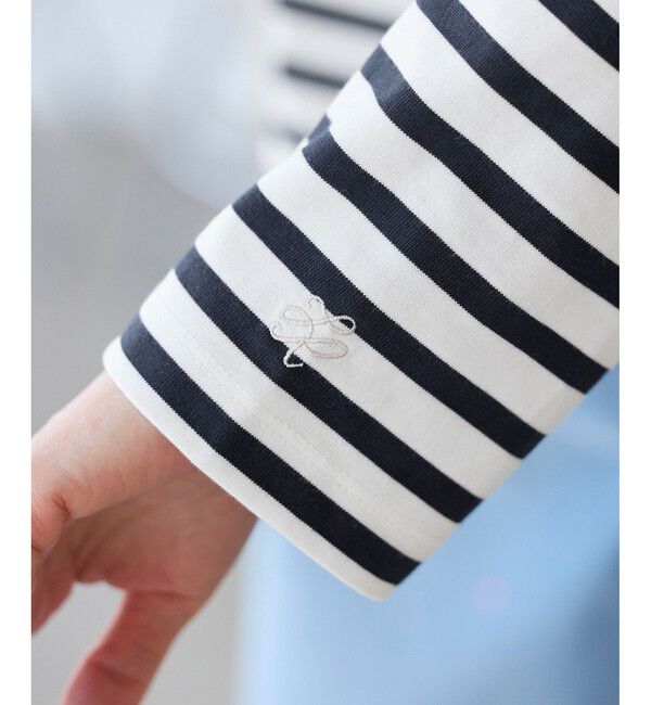 Rope&rsquo;Picnic「刺繍入りボーダーカットトップス」|Tシャツ・カットソー|