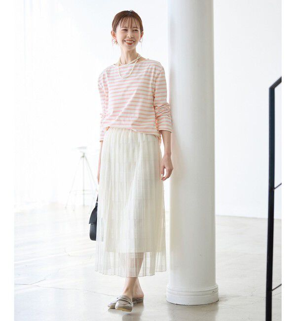 Rope&rsquo;Picnic「刺繍入りボーダーカットトップス」|Tシャツ・カットソー|