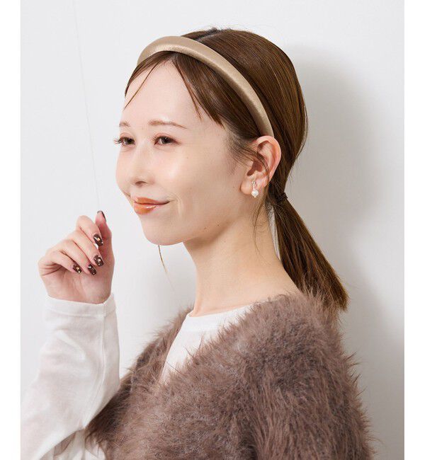 ROPE PICNIC PASSAGE「プレート付きサテンカチューシャ」|カチューシャ|