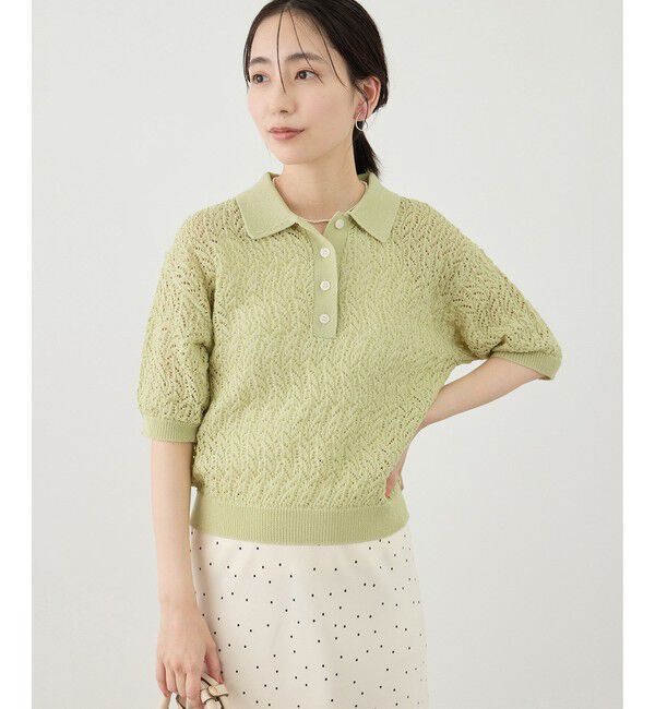 Rope&rsquo;Picnic「レースポロニット」|ニット・セーター|