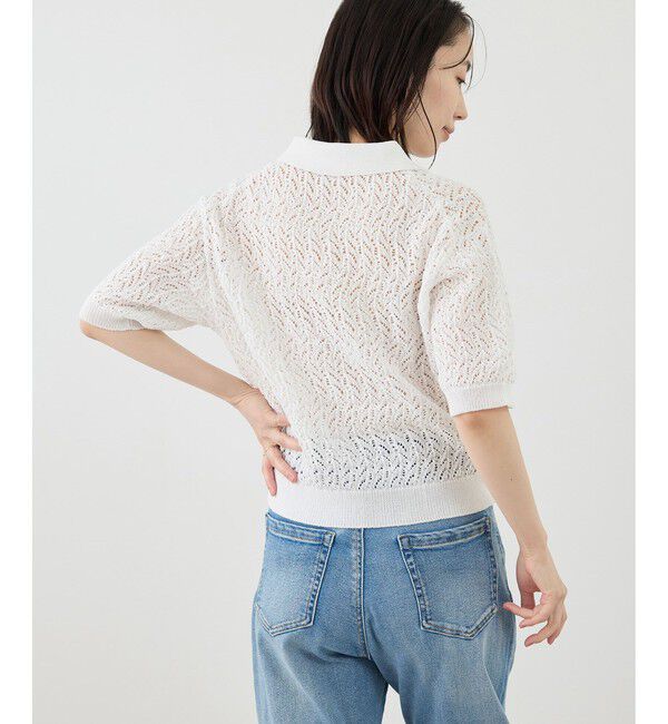 Rope&rsquo;Picnic「レースポロニット」|ニット・セーター|