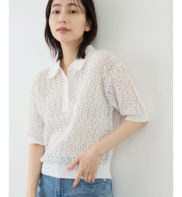 Rope&rsquo;Picnic「レースポロニット」|ニット・セーター|