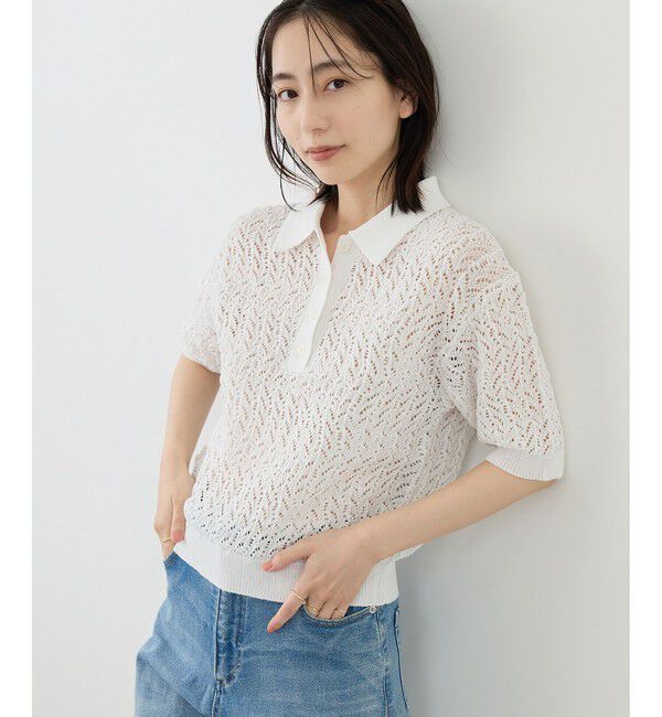 Rope&rsquo;Picnic「レースポロニット」|ニット・セーター|