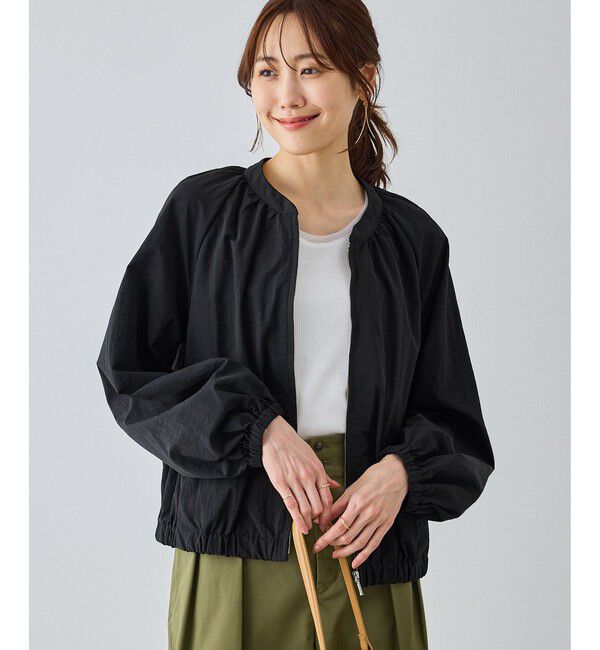 Rope&rsquo;Picnic「ナイロンブルゾン/花粉ガード・撥水」|ブルゾン・スタジャン|ブラック(01)
